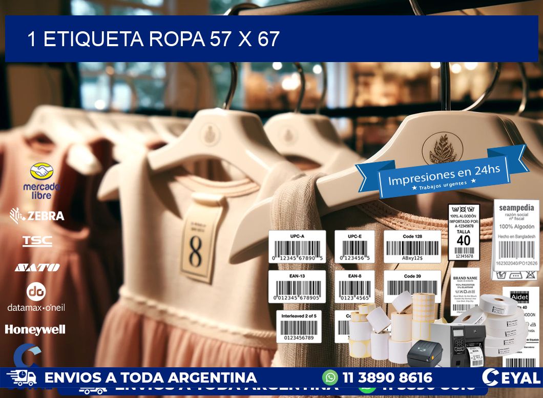 1 ETIQUETA ROPA 57 x 67