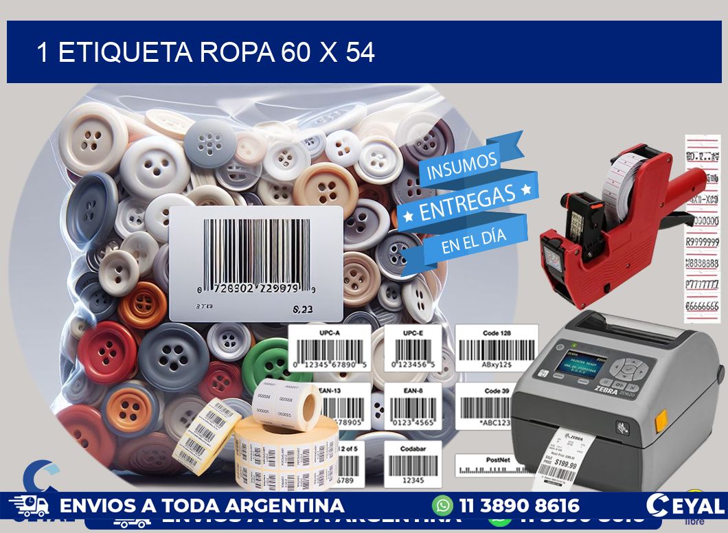 1 ETIQUETA ROPA 60 x 54