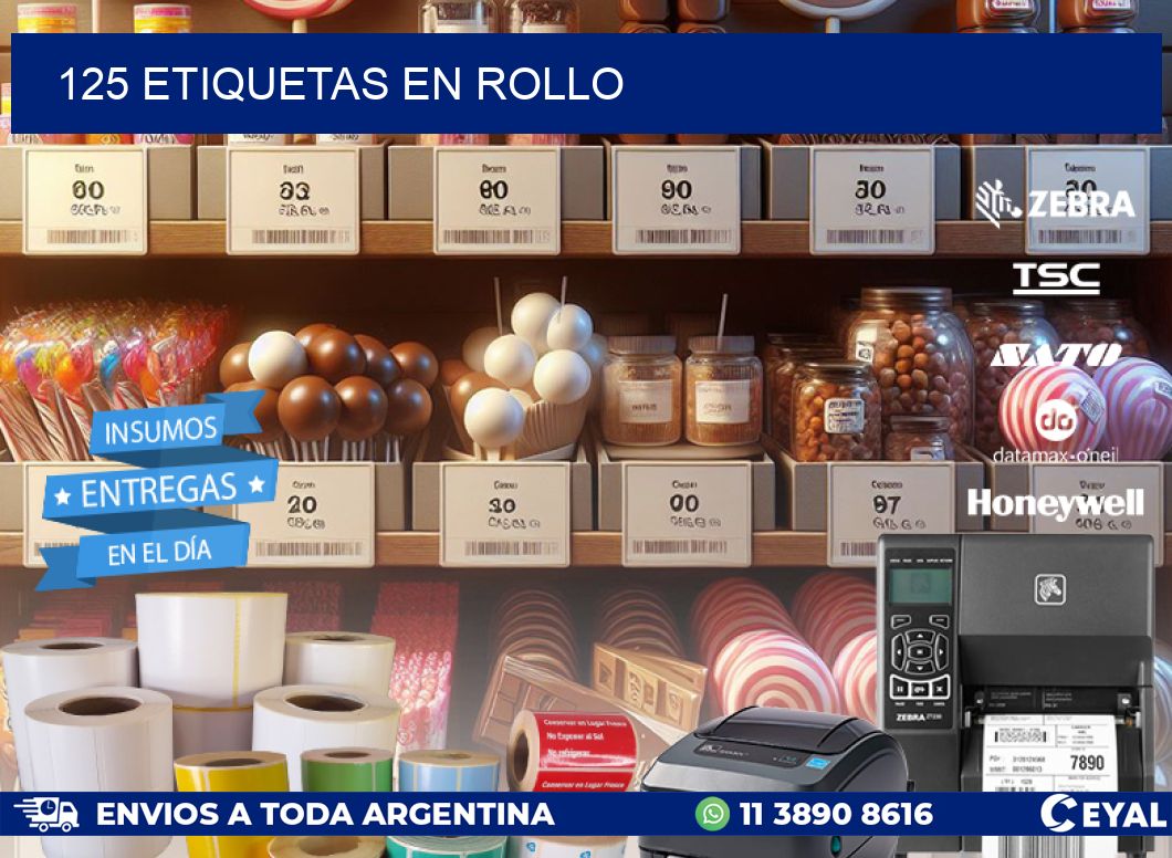125 ETIQUETAS EN ROLLO