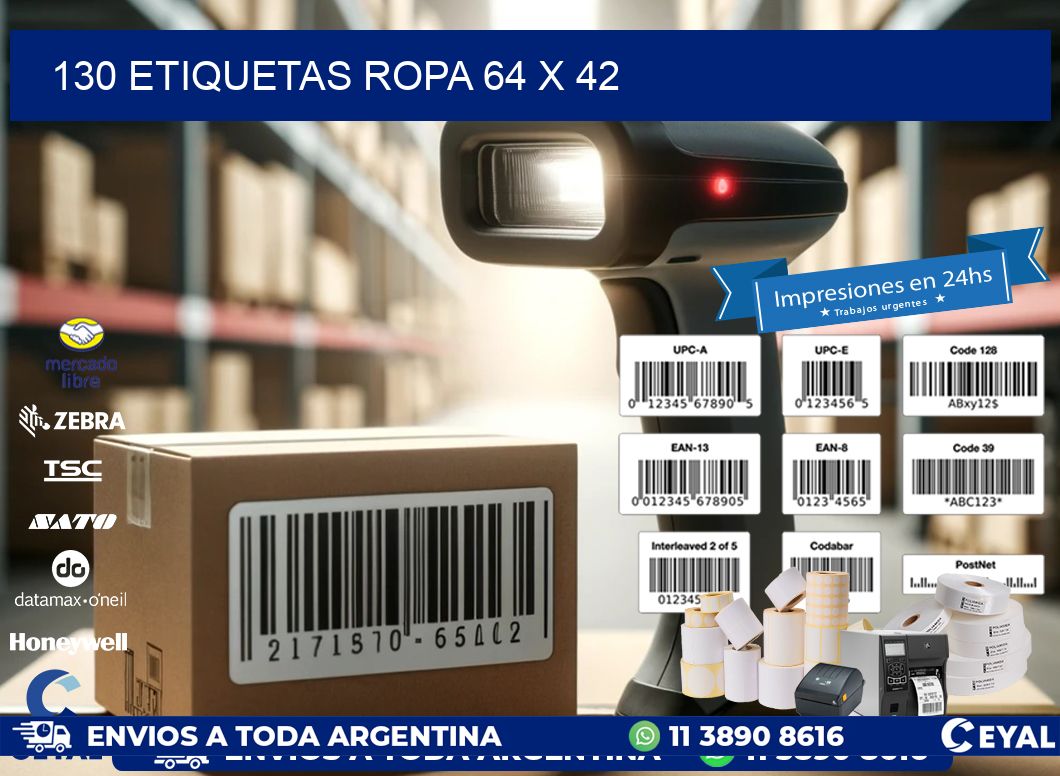 130 ETIQUETAS ROPA 64 x 42