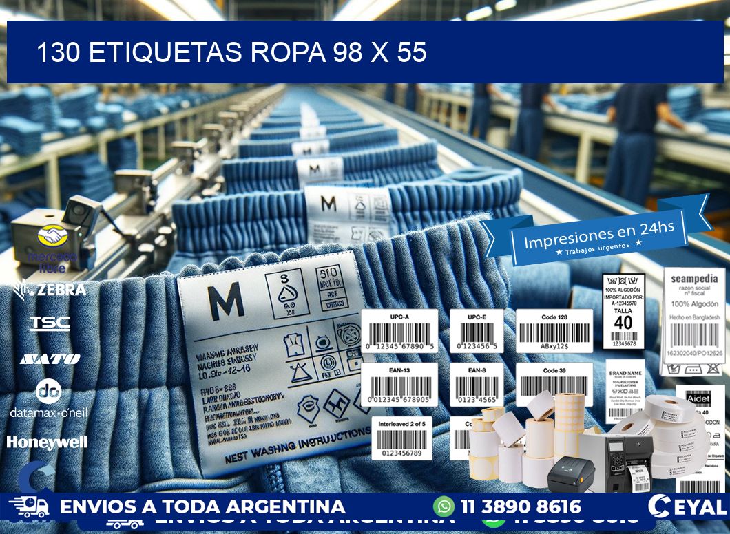 130 ETIQUETAS ROPA 98 x 55