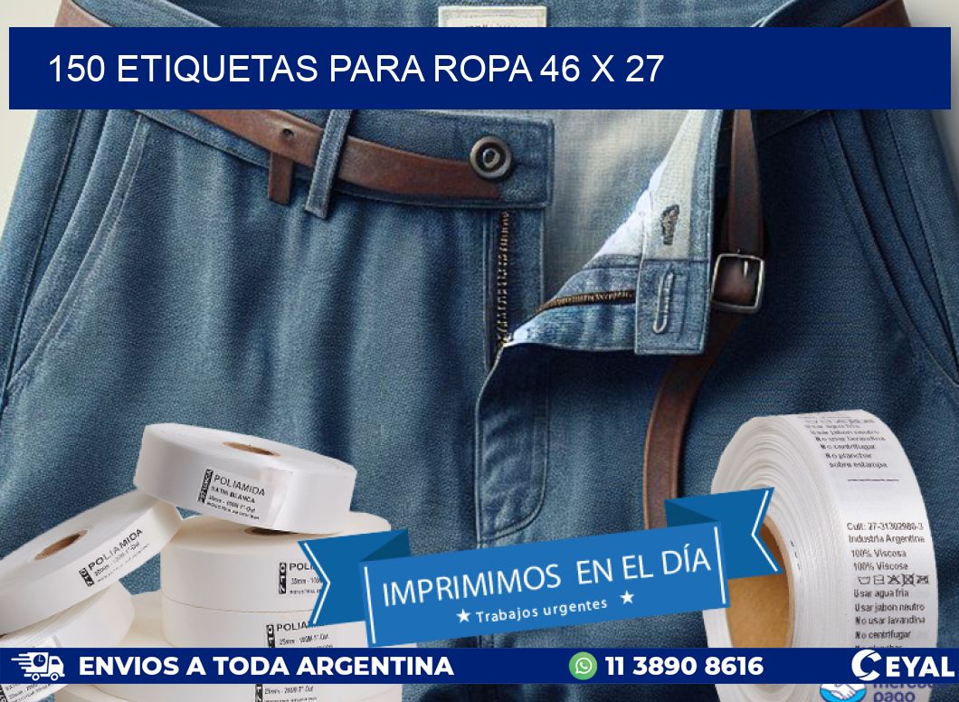 150 ETIQUETAS PARA ROPA 46 x 27