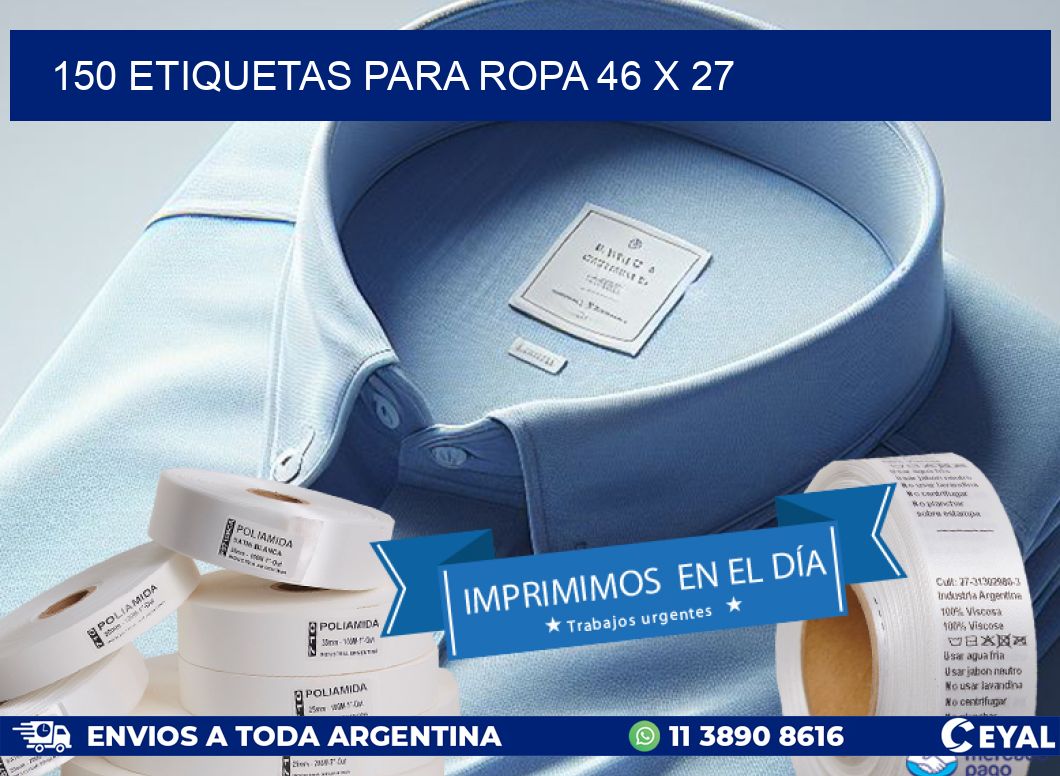 150 ETIQUETAS PARA ROPA 46 x 27