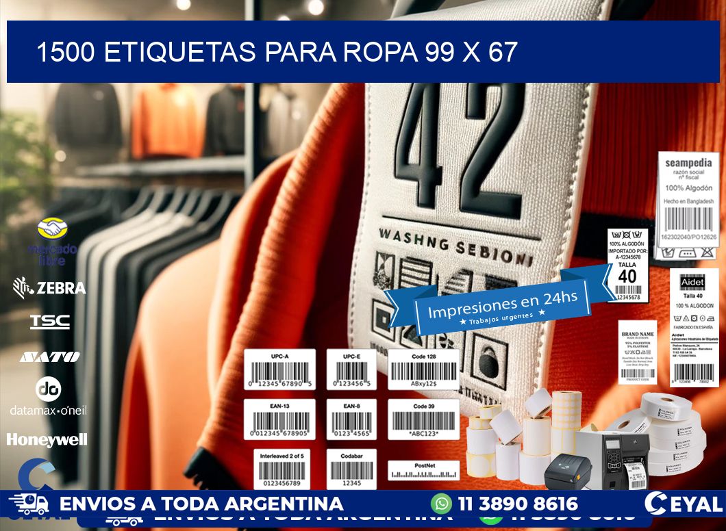 1500 ETIQUETAS PARA ROPA 99 x 67