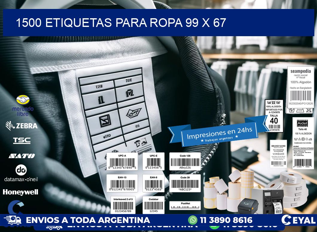 1500 ETIQUETAS PARA ROPA 99 x 67