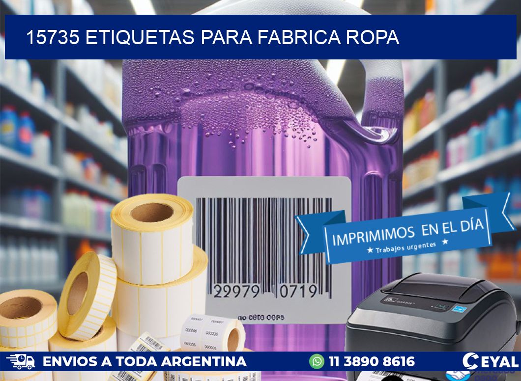 15735 ETIQUETAS PARA FABRICA ROPA