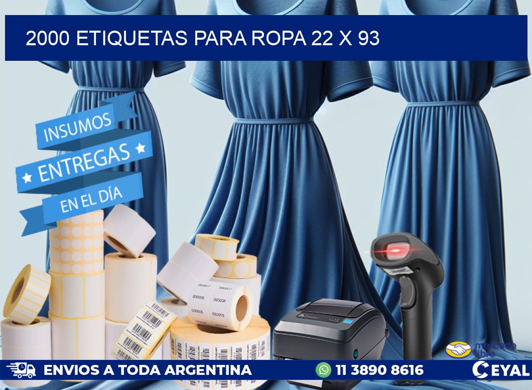 2000 ETIQUETAS PARA ROPA 22 x 93