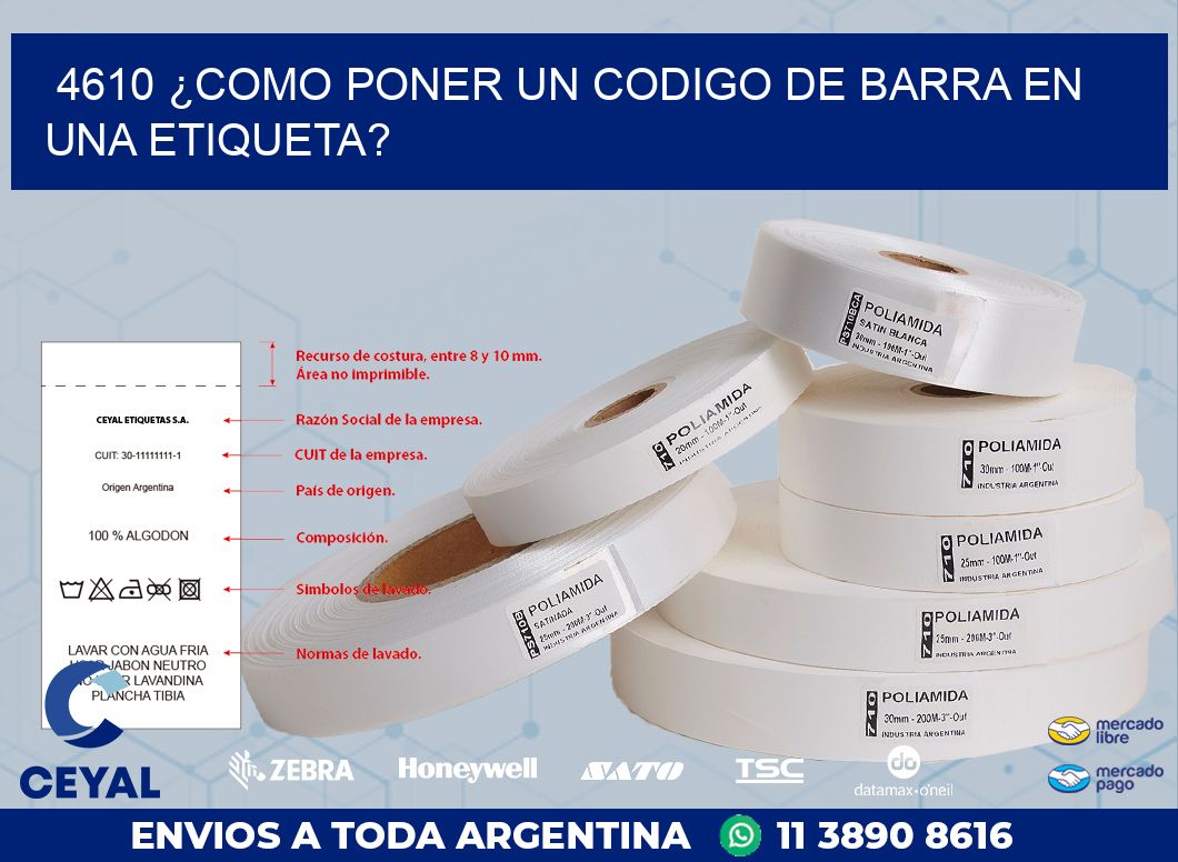4610 ¿COMO PONER UN CODIGO DE BARRA EN  UNA ETIQUETA?