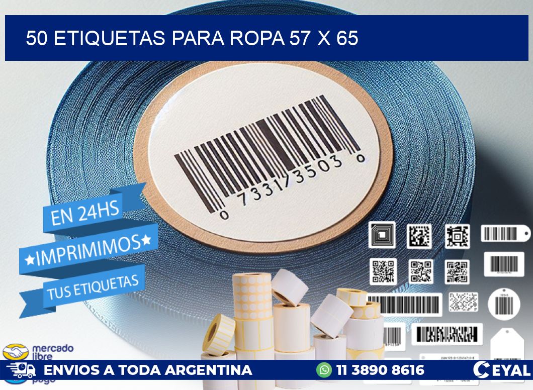 50 ETIQUETAS PARA ROPA 57 x 65