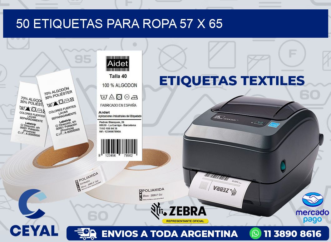 50 ETIQUETAS PARA ROPA 57 x 65