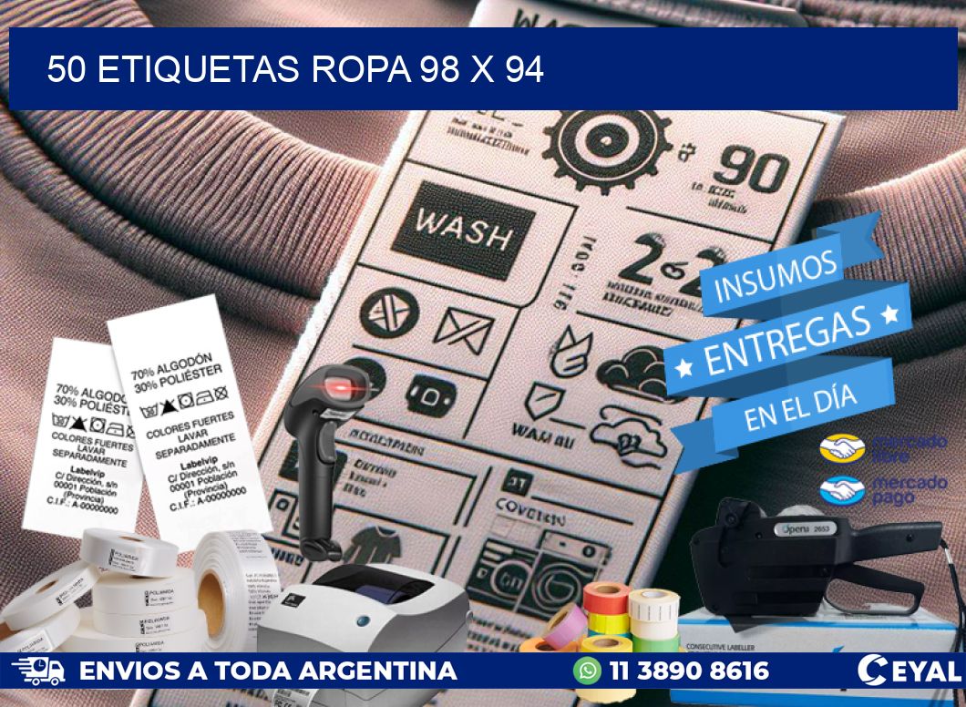 50 ETIQUETAS ROPA 98 x 94