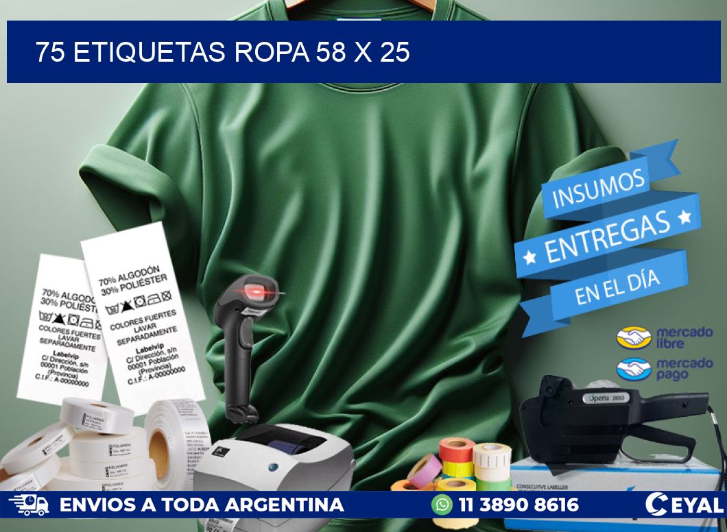 75 ETIQUETAS ROPA 58 x 25