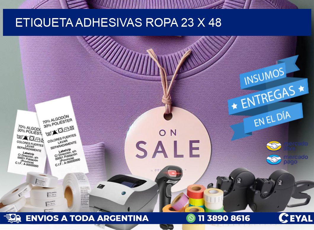 ETIQUETA ADHESIVAS ROPA 23 x 48