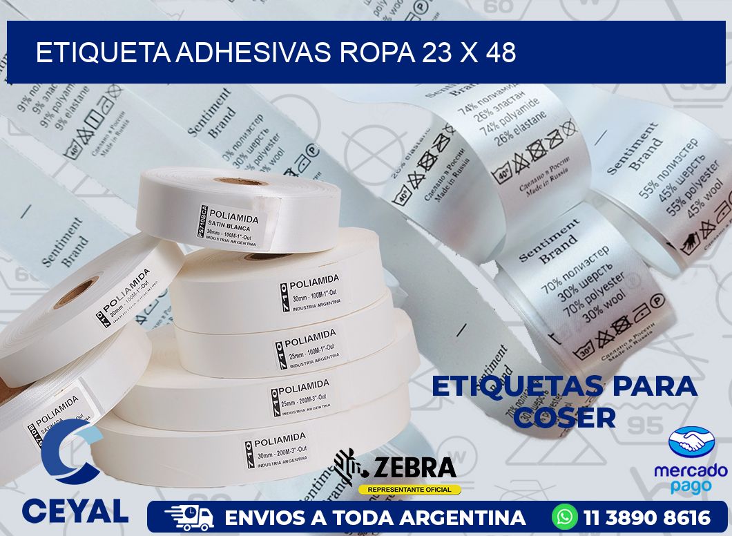 ETIQUETA ADHESIVAS ROPA 23 x 48