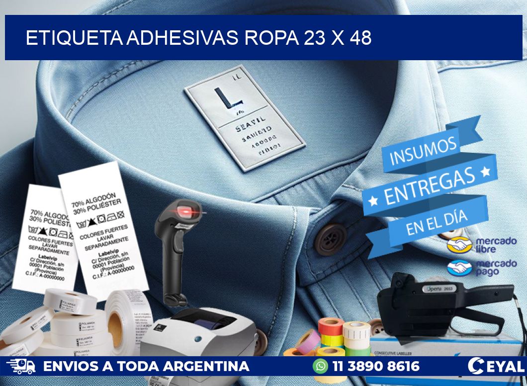 ETIQUETA ADHESIVAS ROPA 23 x 48