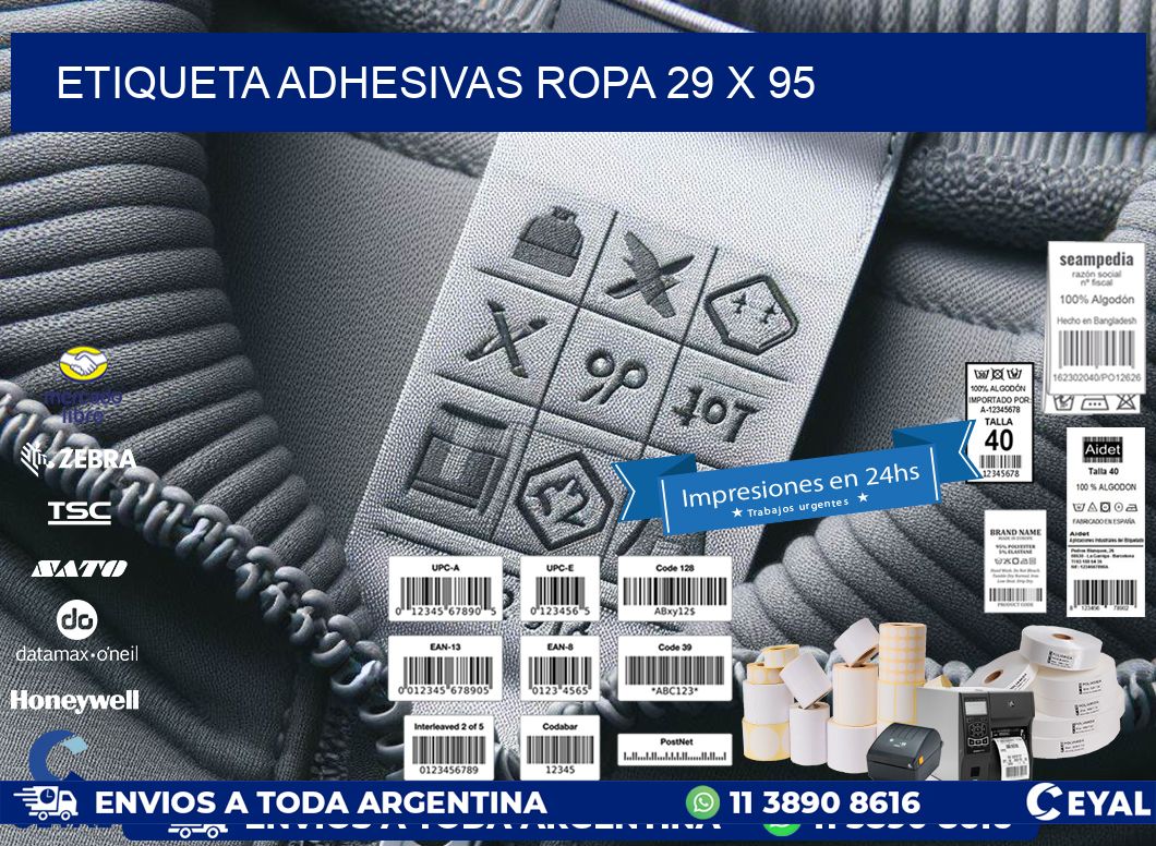 ETIQUETA ADHESIVAS ROPA 29 x 95