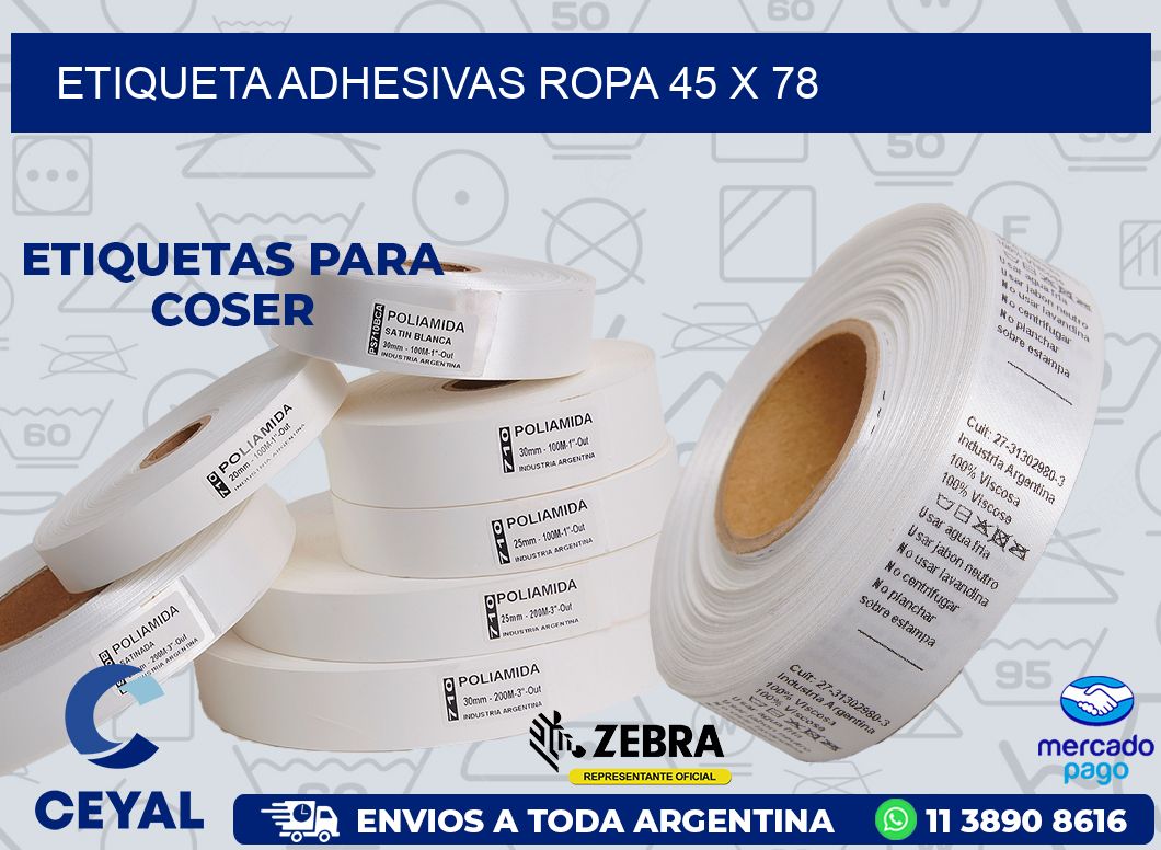 ETIQUETA ADHESIVAS ROPA 45 x 78