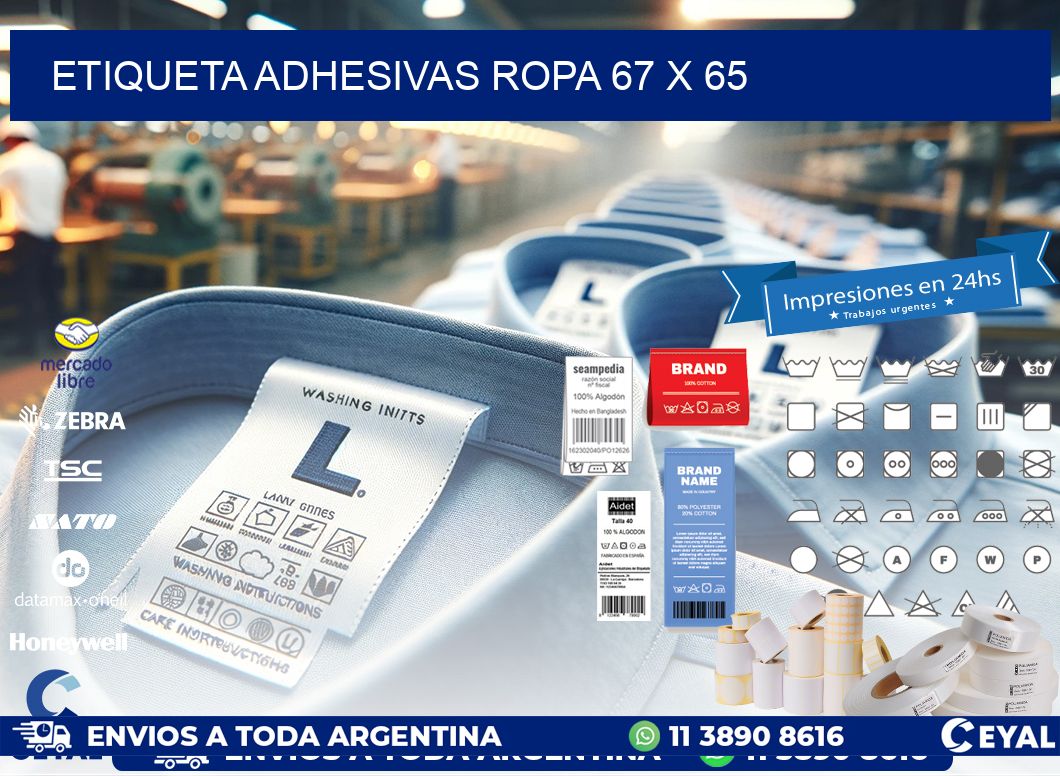 ETIQUETA ADHESIVAS ROPA 67 x 65