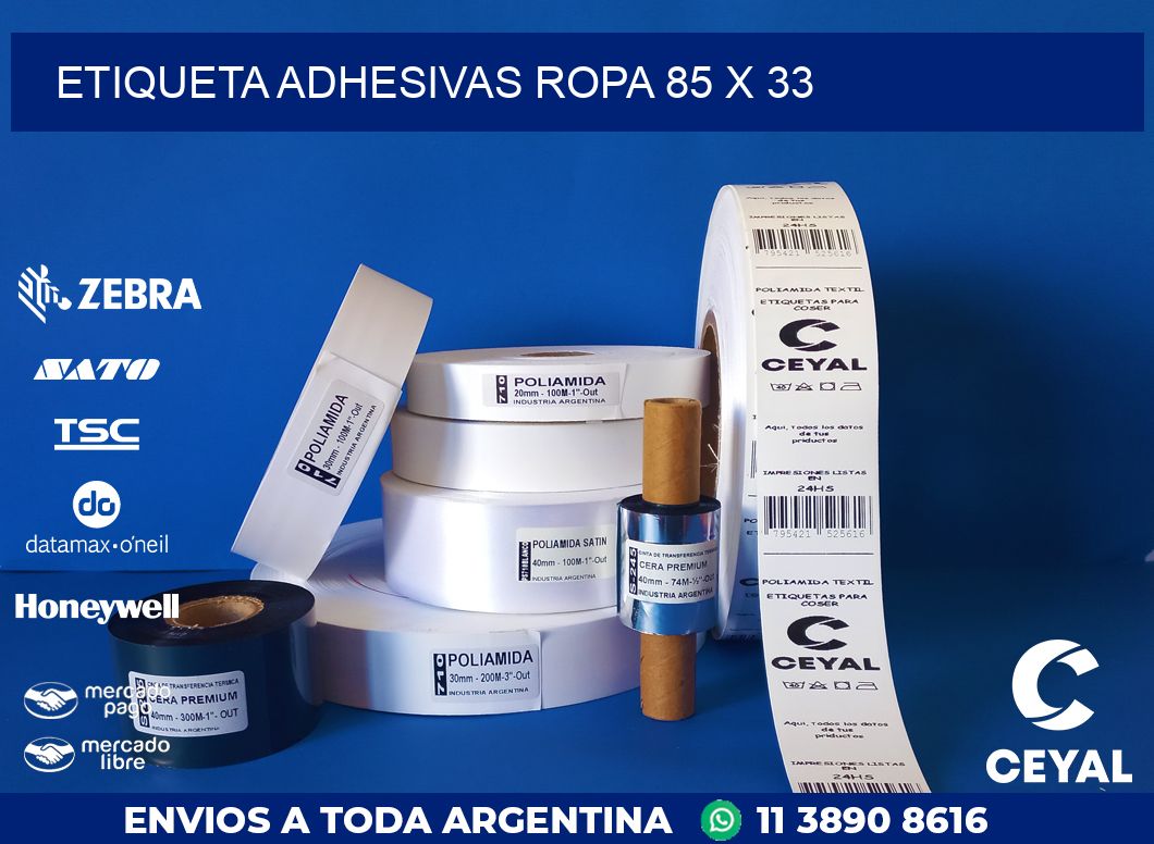 ETIQUETA ADHESIVAS ROPA 85 x 33