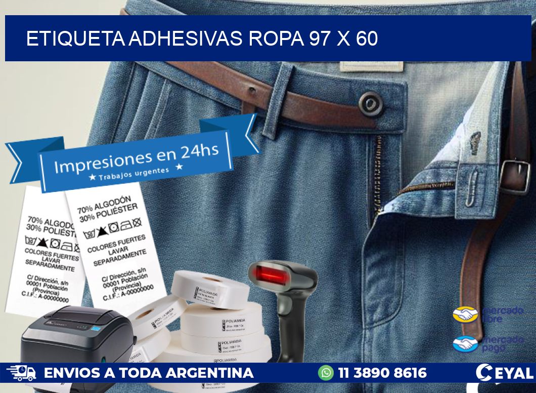 ETIQUETA ADHESIVAS ROPA 97 x 60