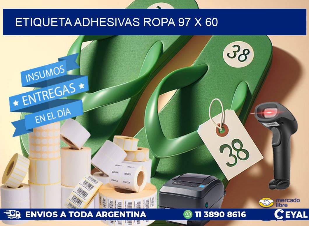 ETIQUETA ADHESIVAS ROPA 97 x 60