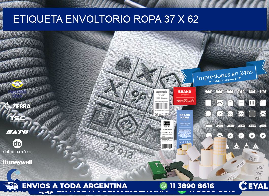 ETIQUETA ENVOLTORIO ROPA 37 x 62