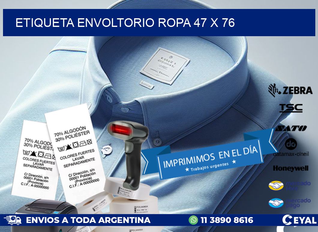 ETIQUETA ENVOLTORIO ROPA 47 x 76