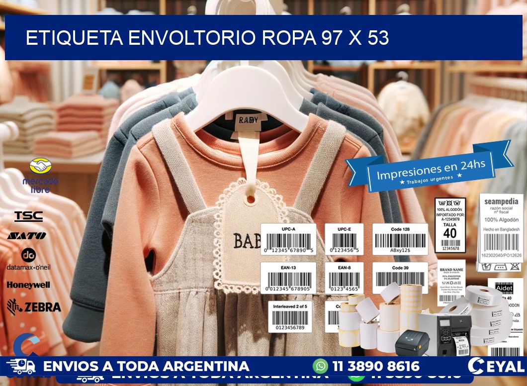 ETIQUETA ENVOLTORIO ROPA 97 x 53