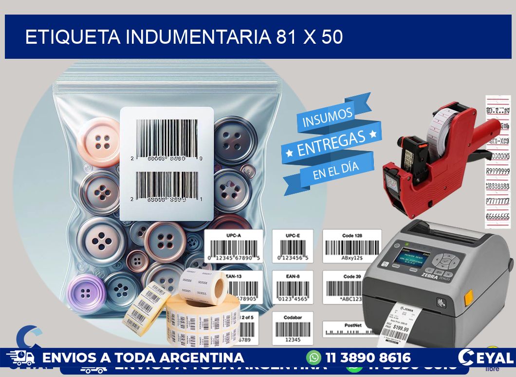 ETIQUETA INDUMENTARIA 81 x 50