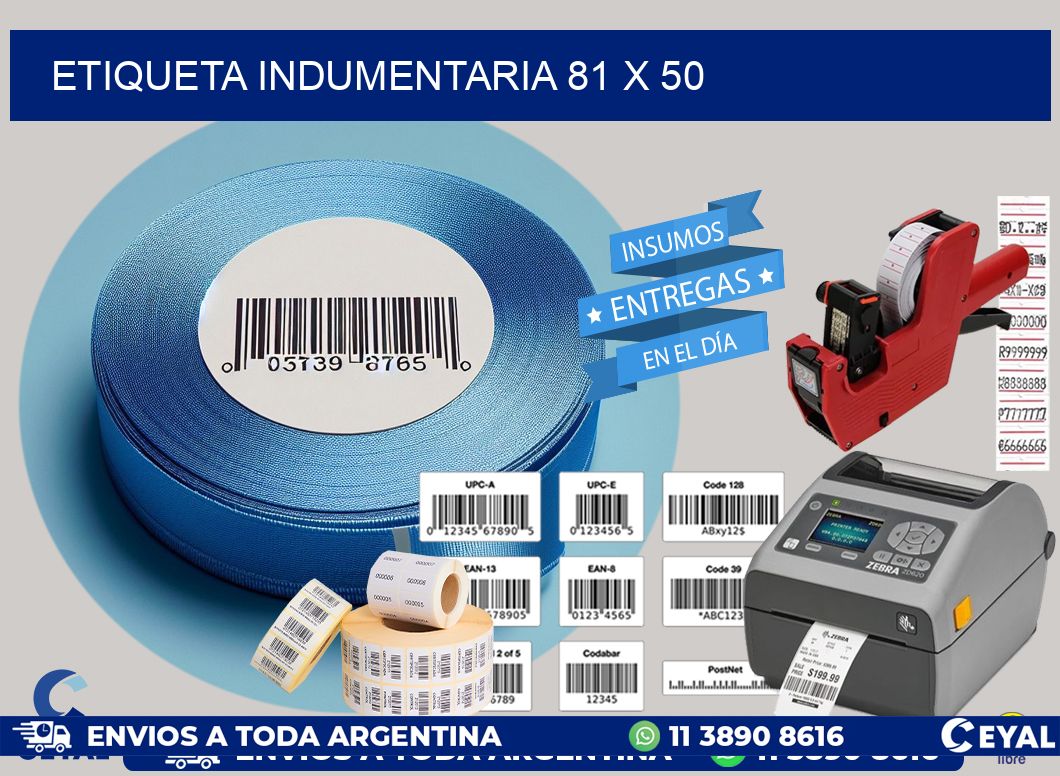 ETIQUETA INDUMENTARIA 81 x 50