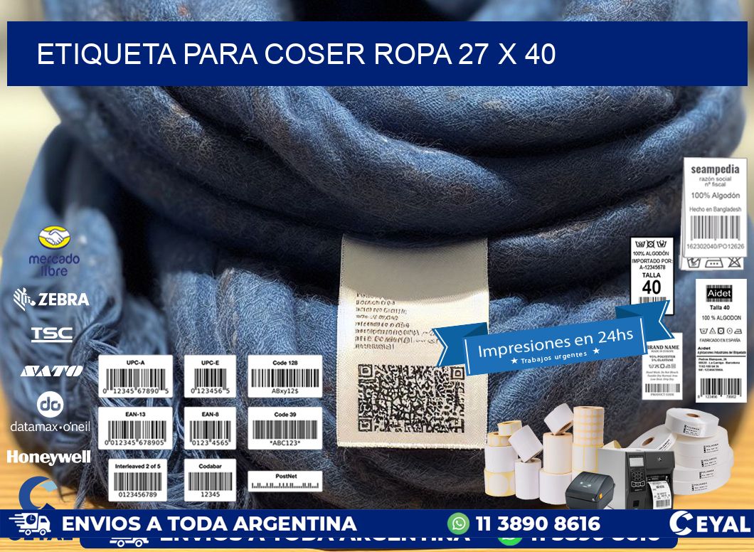 ETIQUETA PARA COSER ROPA 27 x 40