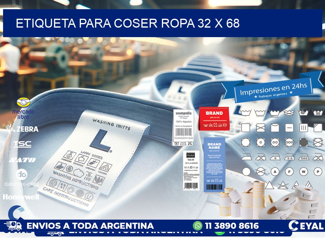 ETIQUETA PARA COSER ROPA 32 x 68