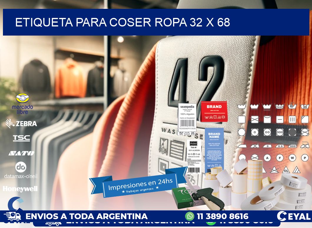 ETIQUETA PARA COSER ROPA 32 x 68
