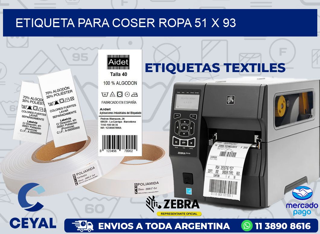 ETIQUETA PARA COSER ROPA 51 x 93