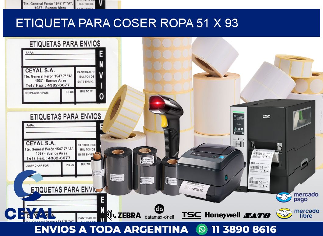 ETIQUETA PARA COSER ROPA 51 x 93