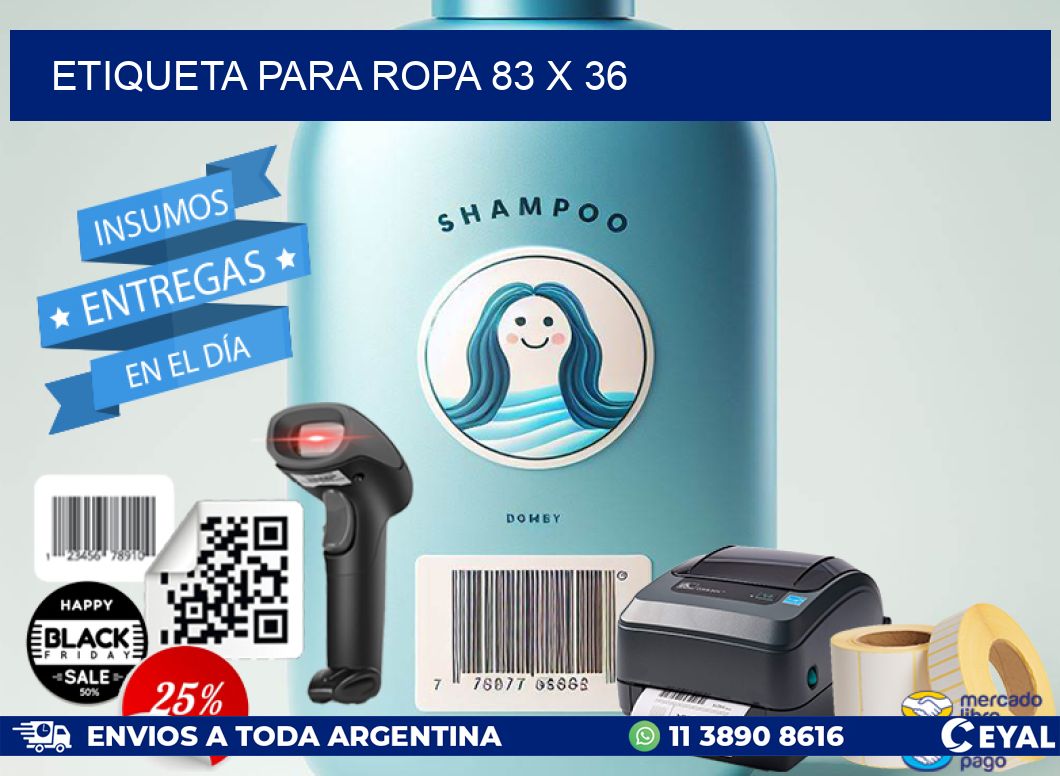 ETIQUETA PARA ROPA 83 x 36