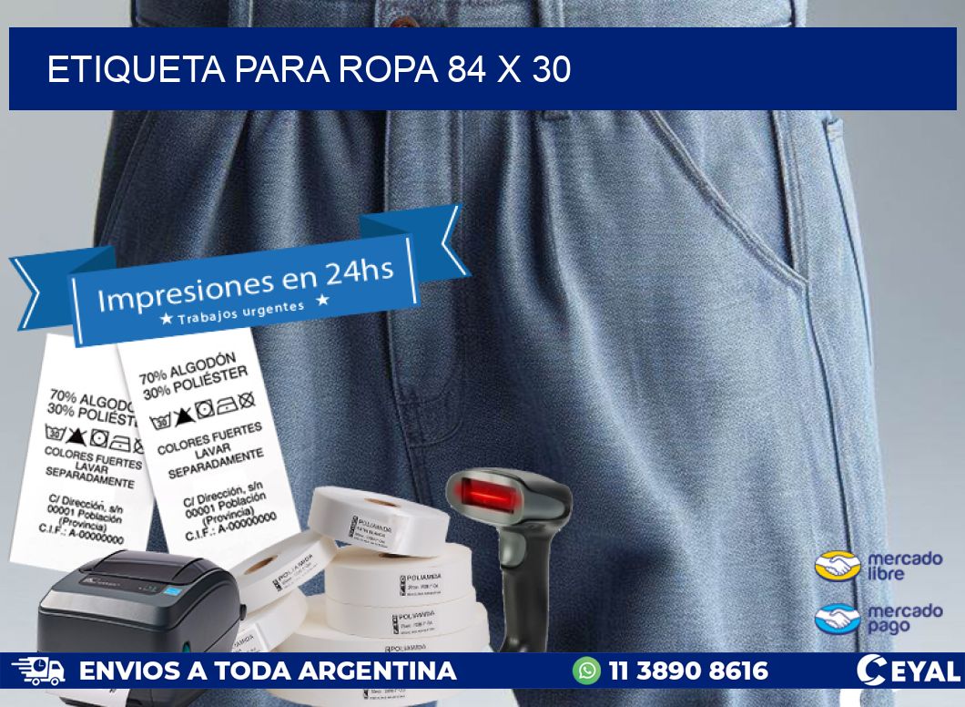 ETIQUETA PARA ROPA 84 x 30