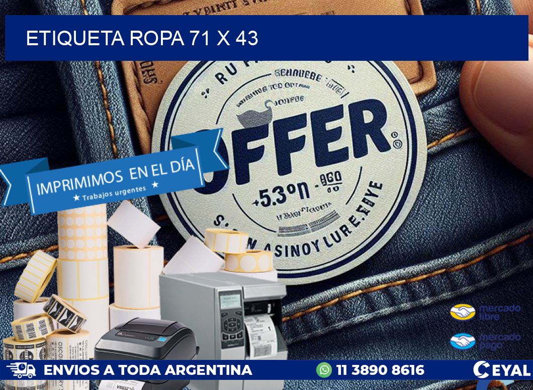 ETIQUETA ROPA 71 x 43