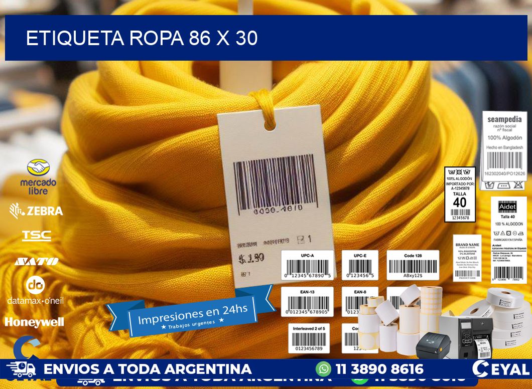 ETIQUETA ROPA 86 x 30