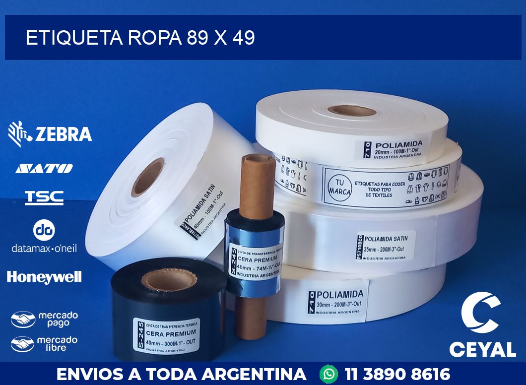 ETIQUETA ROPA 89 x 49