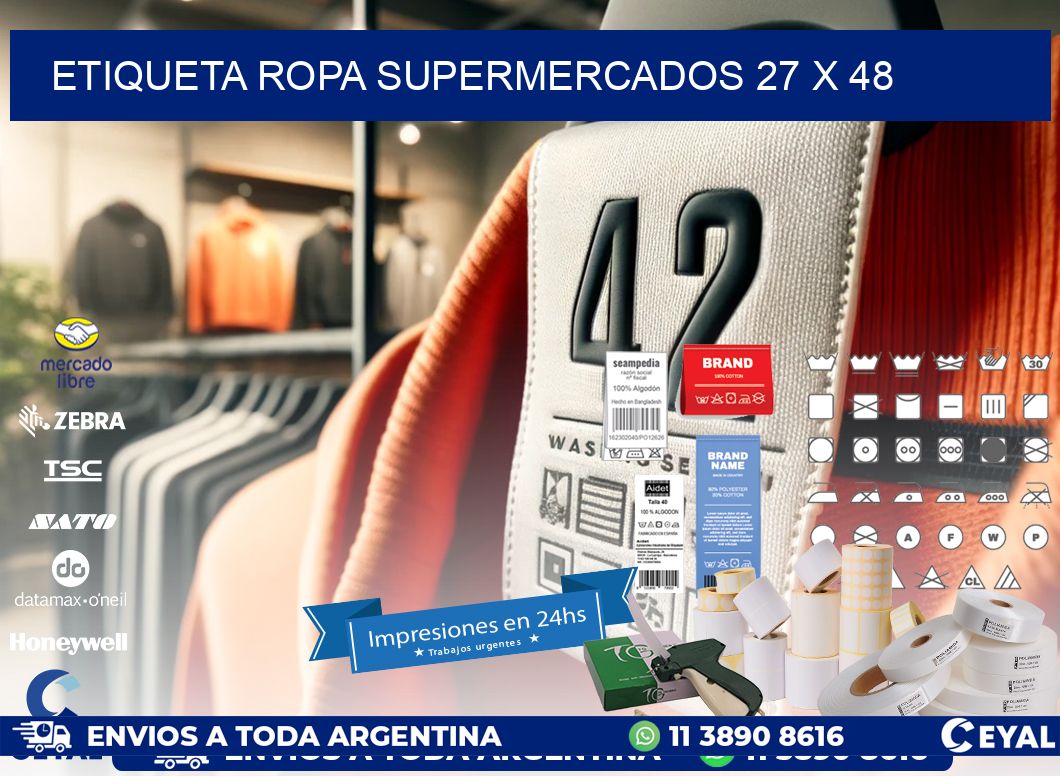 ETIQUETA ROPA SUPERMERCADOS 27 x 48