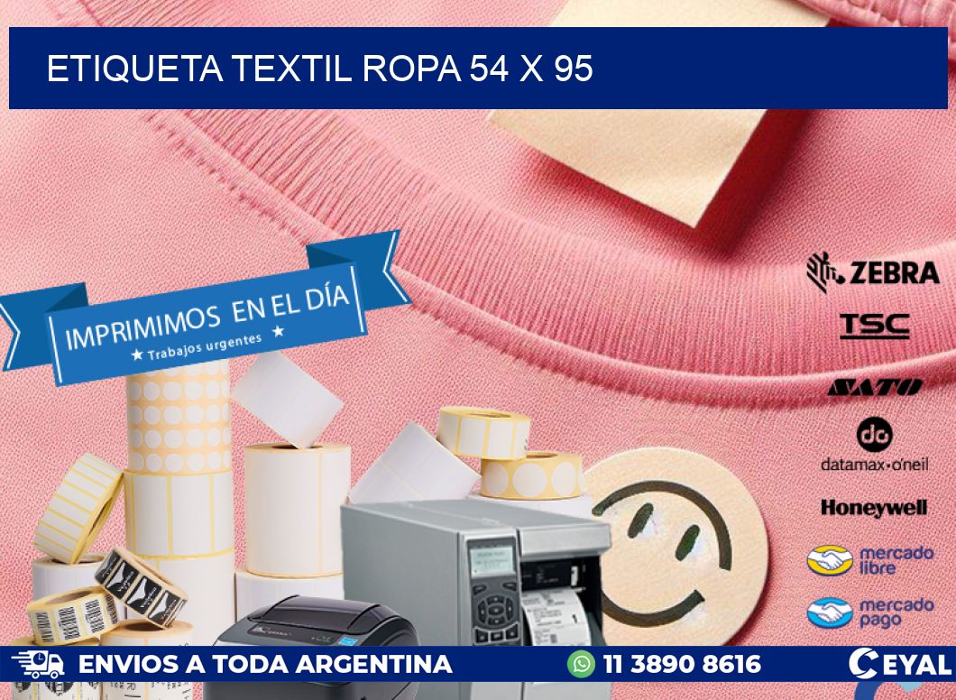 ETIQUETA TEXTIL ROPA 54 x 95