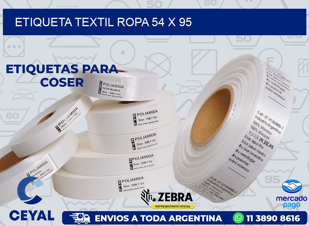 ETIQUETA TEXTIL ROPA 54 x 95