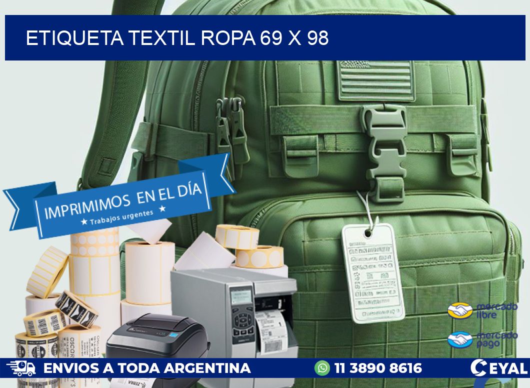 ETIQUETA TEXTIL ROPA 69 x 98