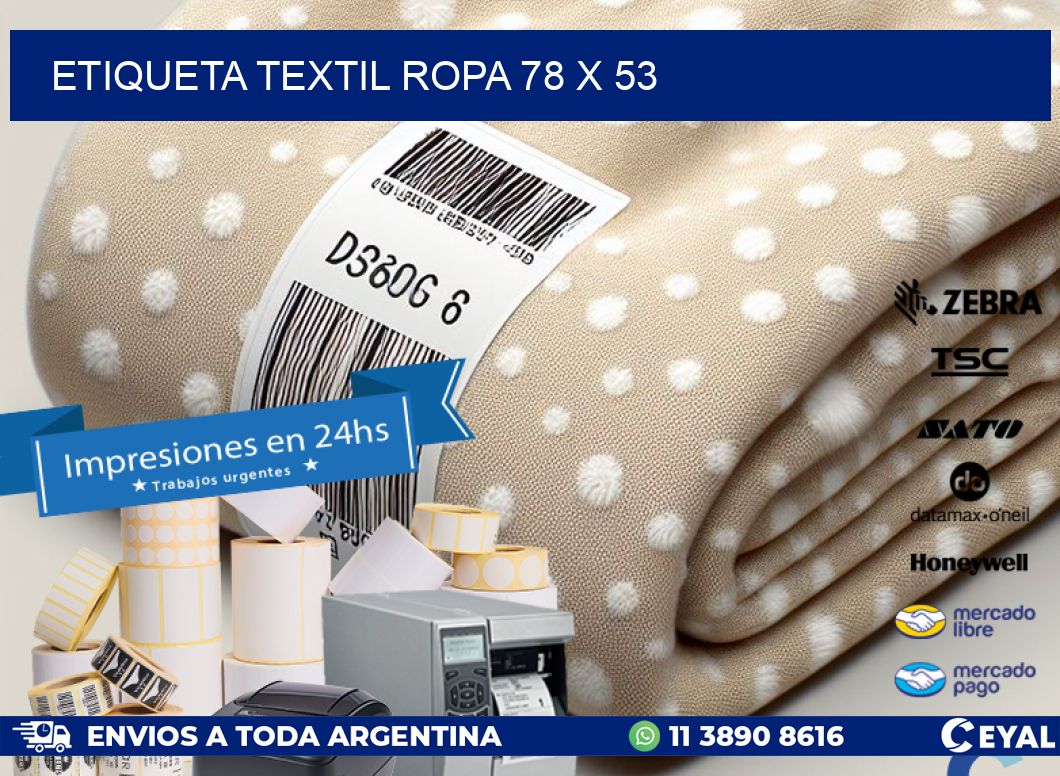 ETIQUETA TEXTIL ROPA 78 x 53