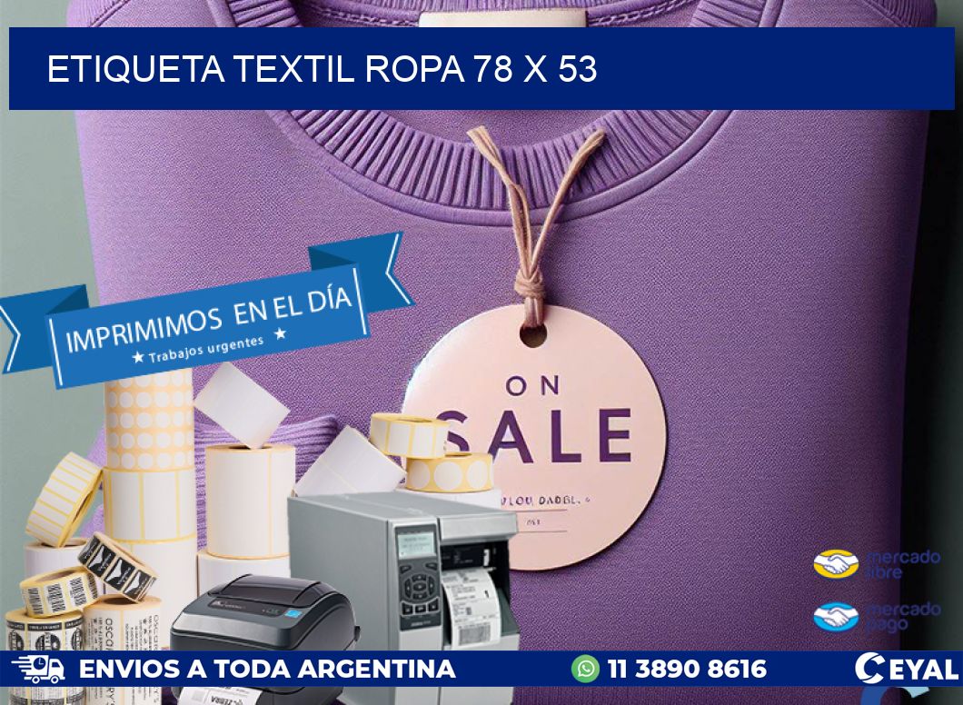 ETIQUETA TEXTIL ROPA 78 x 53