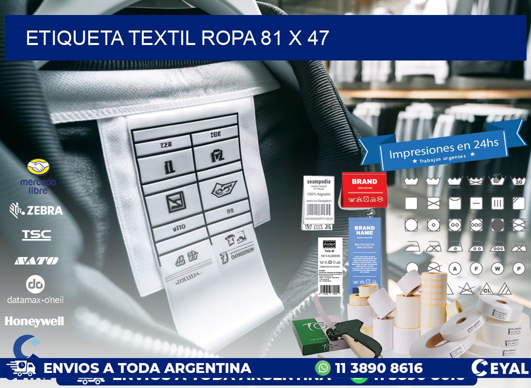 ETIQUETA TEXTIL ROPA 81 x 47
