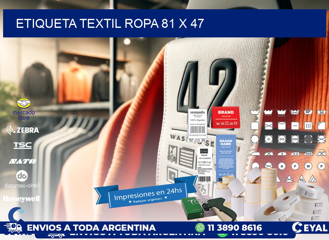 ETIQUETA TEXTIL ROPA 81 x 47