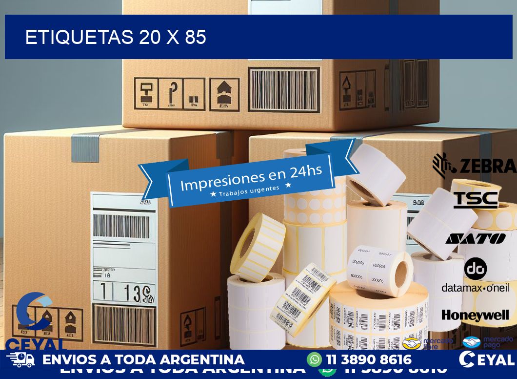ETIQUETAS 20 x 85