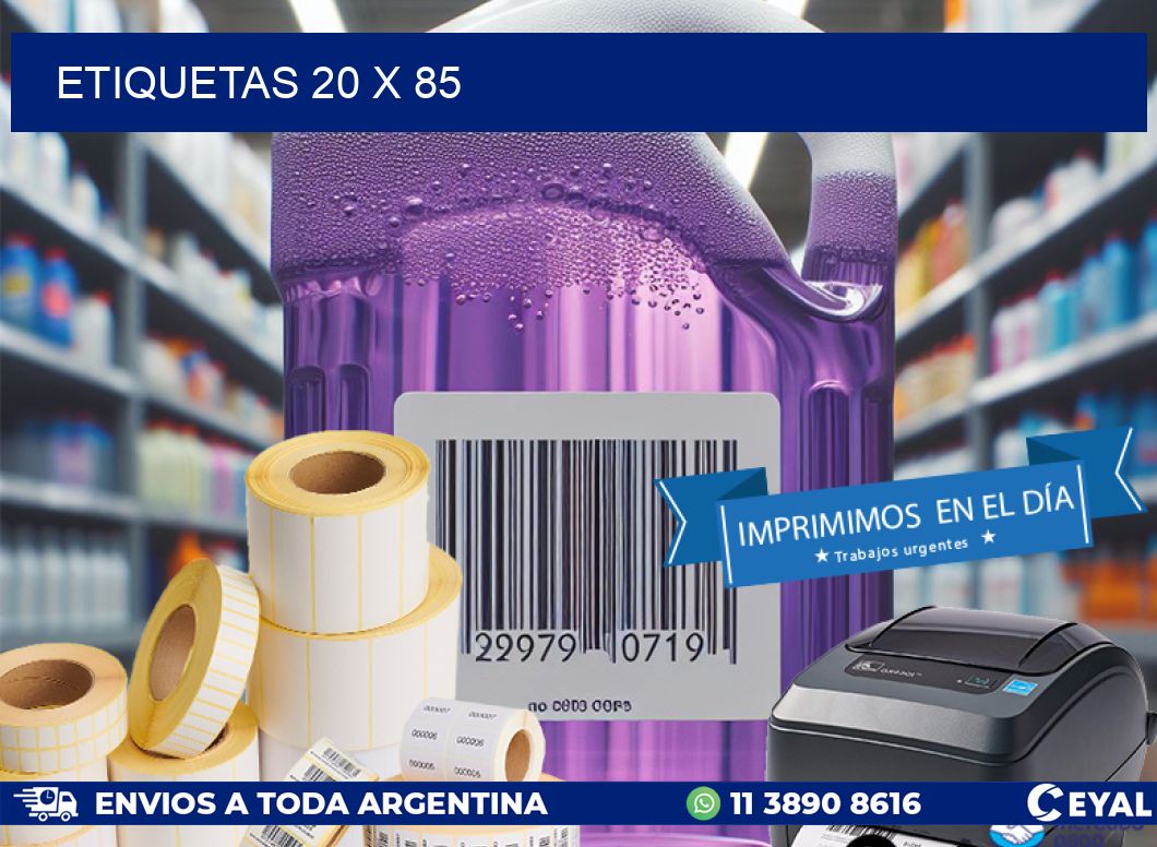 ETIQUETAS 20 x 85